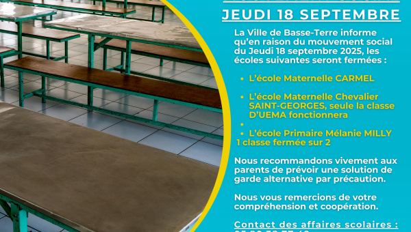Mouvement social Jeudi 18 septembre dans les écoles